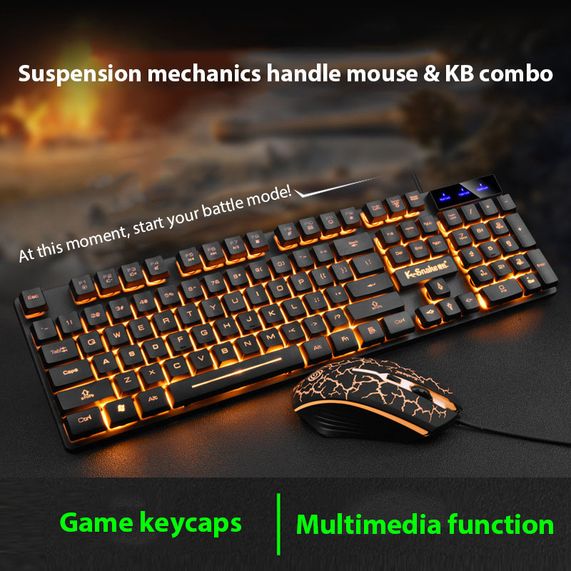 Gaming Keyboard Mouse Wireless - KM320 キーボードとマウスセット防水発光ゲームバックライト付きキーボード