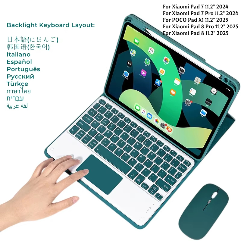 Gaming Keyboard Mouse Wireless - バックライトキーボードケースマウス Xiaomi Pad 8/8 Pro 11.2インチ