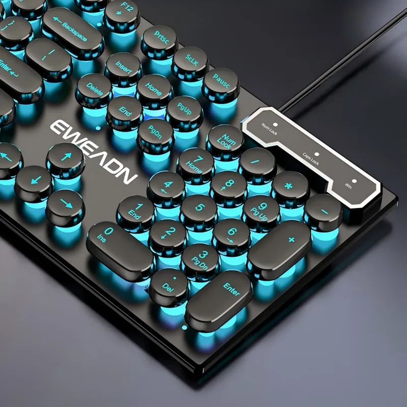 Gaming Keyboard Mechanical - レトロパンクメカニカル風キーボードマウスセット有線ワイヤレスRGBバックライトゲーミングオフィスコンボPCラップトップ用