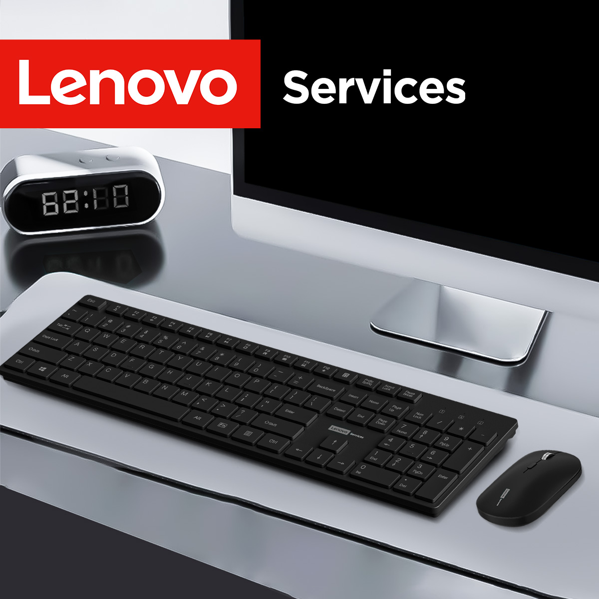 Gaming Keyboard Mouse Wireless - Lenovo KN220 サイレント 2.4G ワイヤレス キーボード