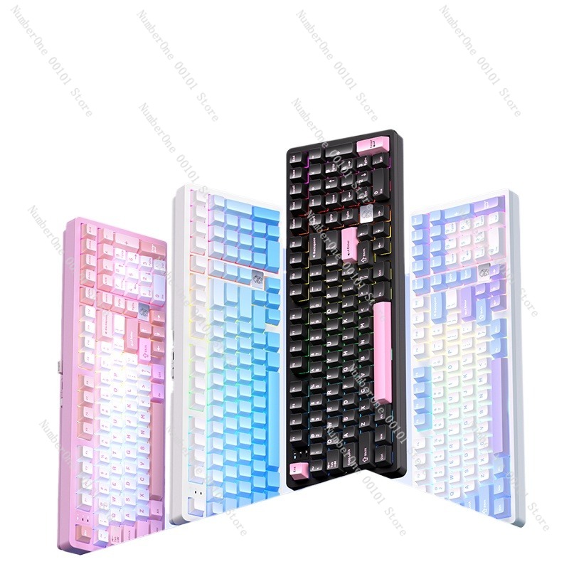 Gaming Keyboard Wireless - アルミニウム合金メカニカルキーボード、ワイヤレス3モードBluetoothおよびUSBゲーミングキーボード、コンパクトeスポーツオフィスキーボード