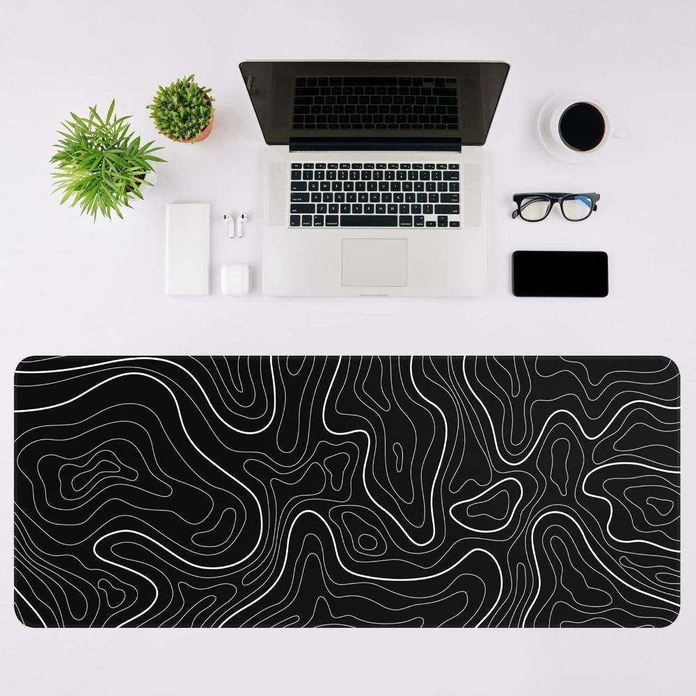 Gaming Keyboard And Mouse Pad - プロフェッショナルゲーミング用地形形状ゲーミングマウスパッド、滑り止め、耐摩耗性、オフィス用キーボードデスクマット、テーブルマット、オフィス用