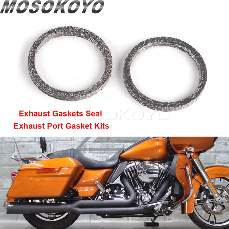 Gasket Mount Kit - マフラー排気マウントガスケットリング排気ポートガスケットシールキットハーレービッグツインツーリングロードグライドスペシャル FLTRXS スポーツスター