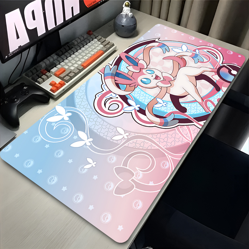 Gaming Keyboard Noise - 大型ピンクかわいいマウスパッド XXL ゲームコンピュータアクセサリー P-ポケモン シルベオン キーボード