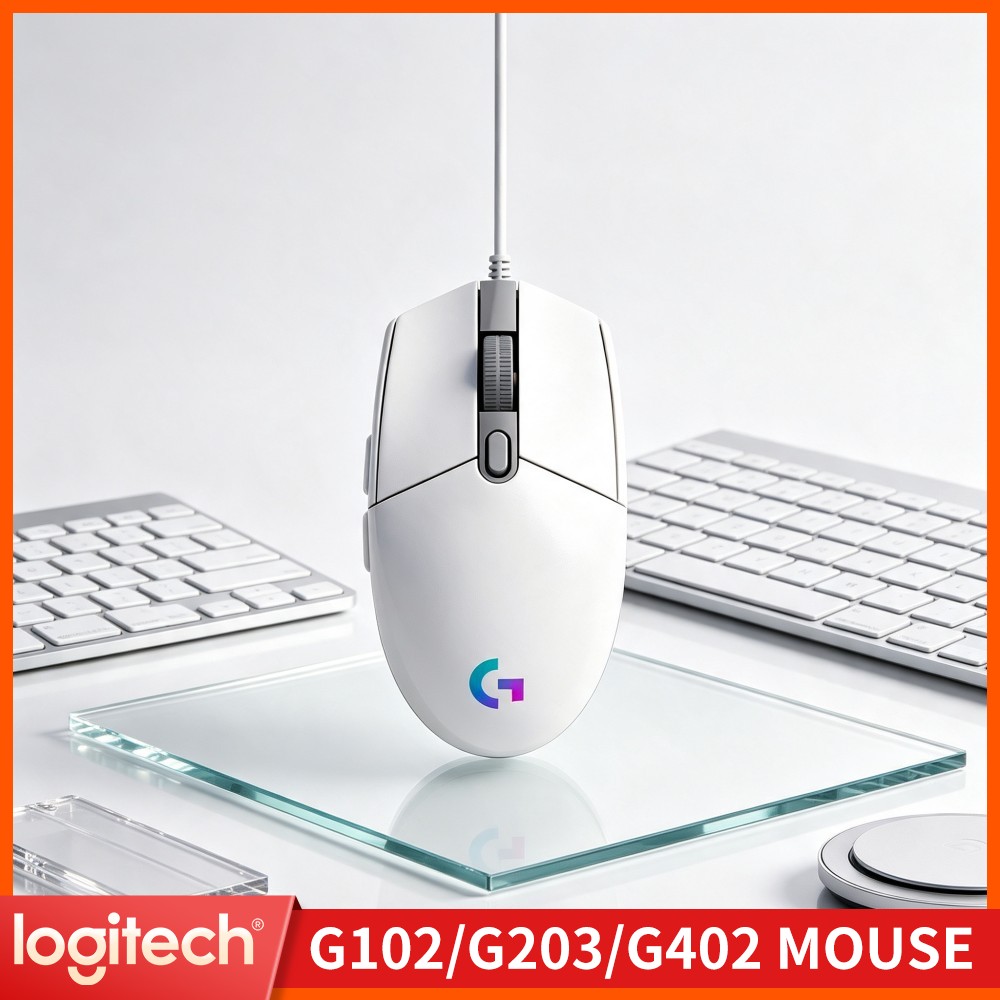 Logitech Mouse G203 - ロジクールG203有線ゲーミングマウス、6つの機能ボタン、RGBバックライト、耐久性のあるシェル、プラグアンドプレイ、家庭用コンピュータシステム対応