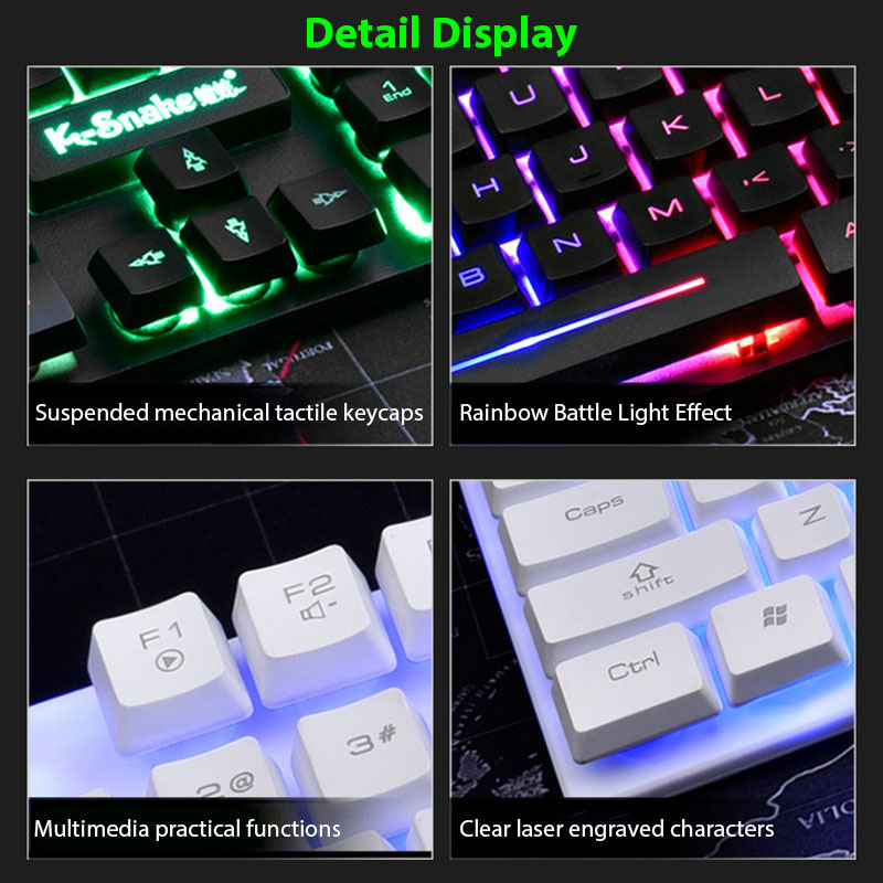 KM320 キーボードとマウスセット防水発光ゲームバックライ - Gaming Keyboard Mouse Wireless のレビューと価格