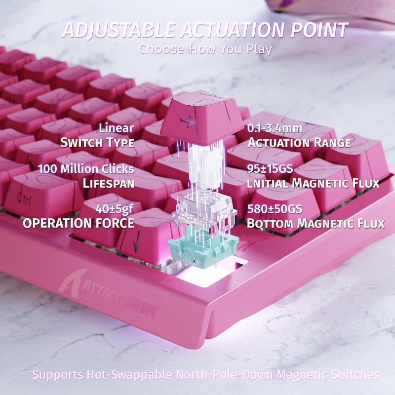 ATTACK SHARK X68 HE 8000Hz高速トリ - Keyboard Gaming Mac のレビューと価格