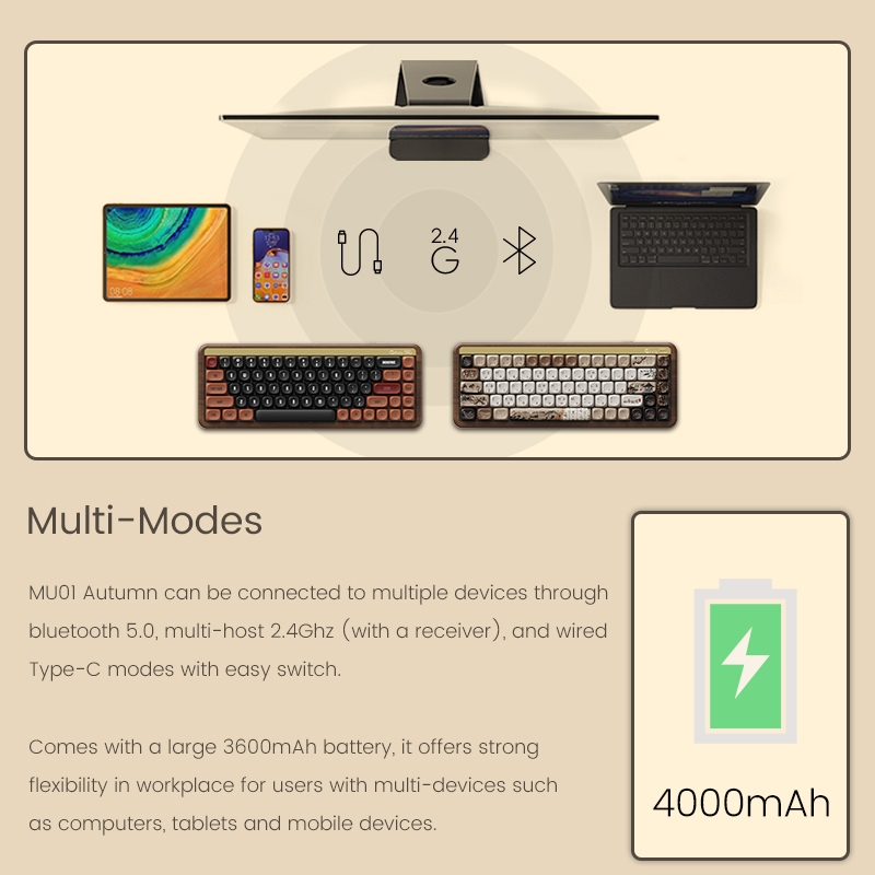 Akko MU01 木製メカニカルキーボード 75% RGB - Gaming Keyboard Wireless のレビューと価格