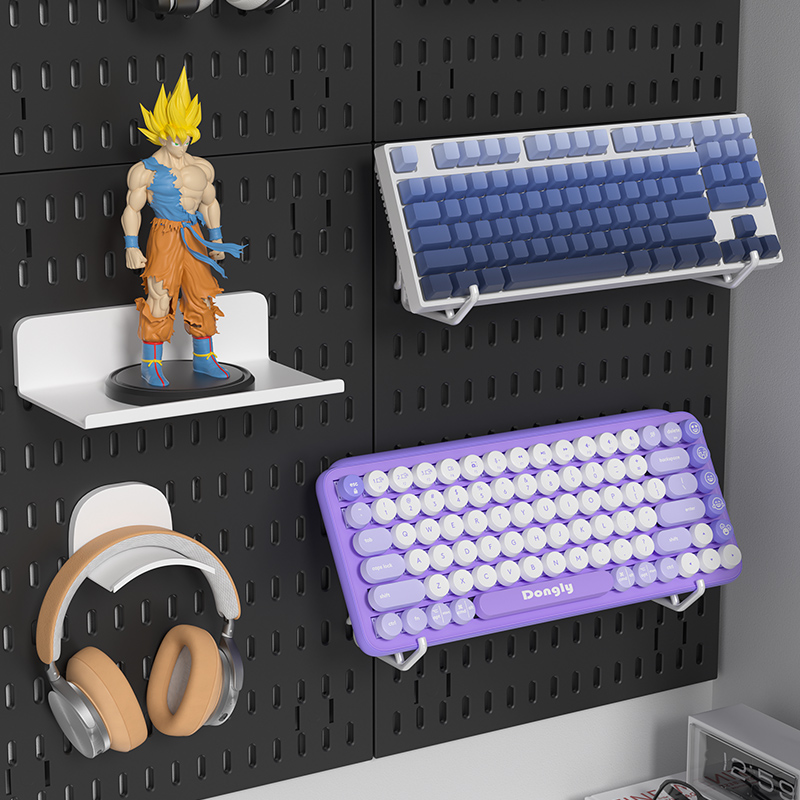 ゲーム用粘着式ペグボードシェルフ – ドリル不要の取り付けで - Gaming Keyboard Mouse のレビューと価格