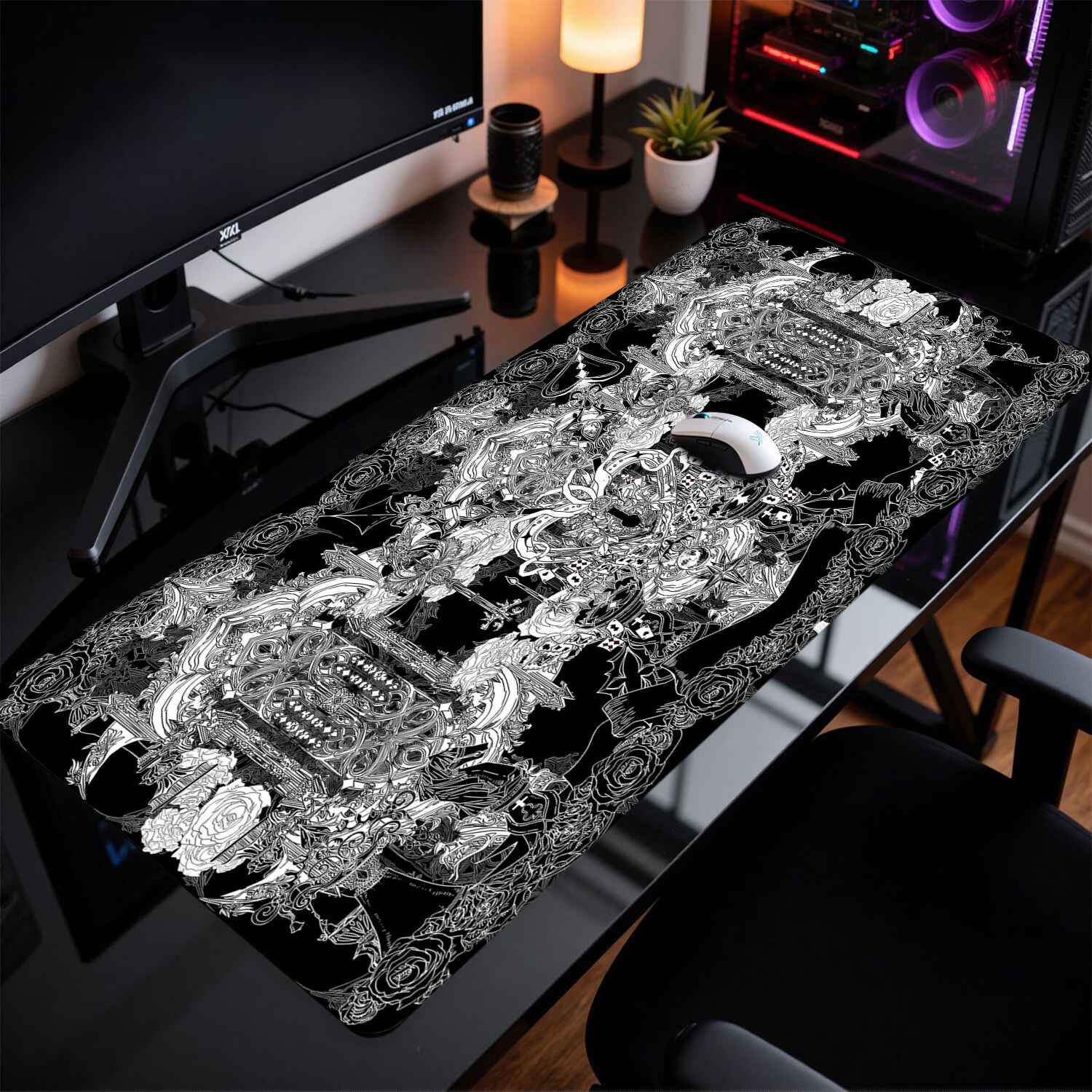 Divine Realm ゴシック建築マウスパッド特大ダーク - Gaming Keyboard And Mouse Pad のレビューと価格