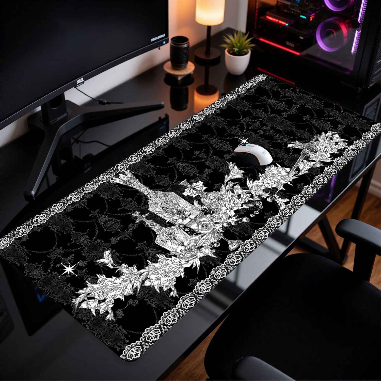 Divine Realm ゴシック建築マウスパッド特大ダーク - Gaming Keyboard And Mouse Pad のレビューと価格
