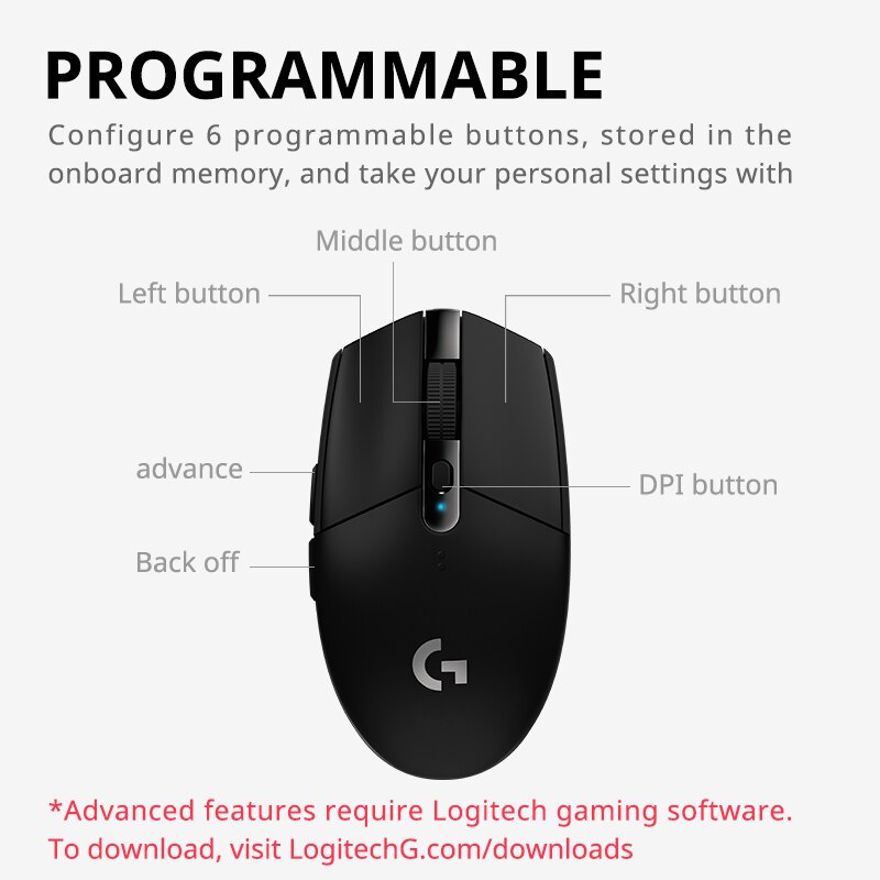 Logitech g304光速ワイヤレスゲーミングマウス6つ - Logitech Mouse G203 のレビューと価格
