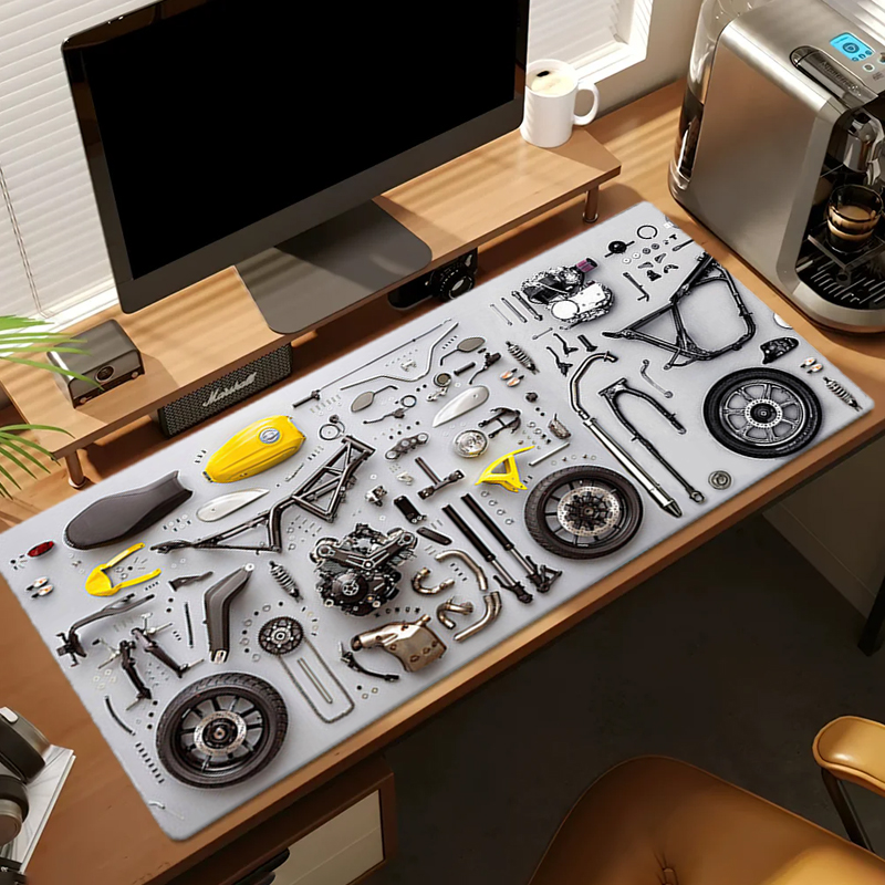 分解図 ゴム製マウスパッド マウスパッド XXL ゲームアク - Gaming Keyboard And Mouse Pad のレビューと価格