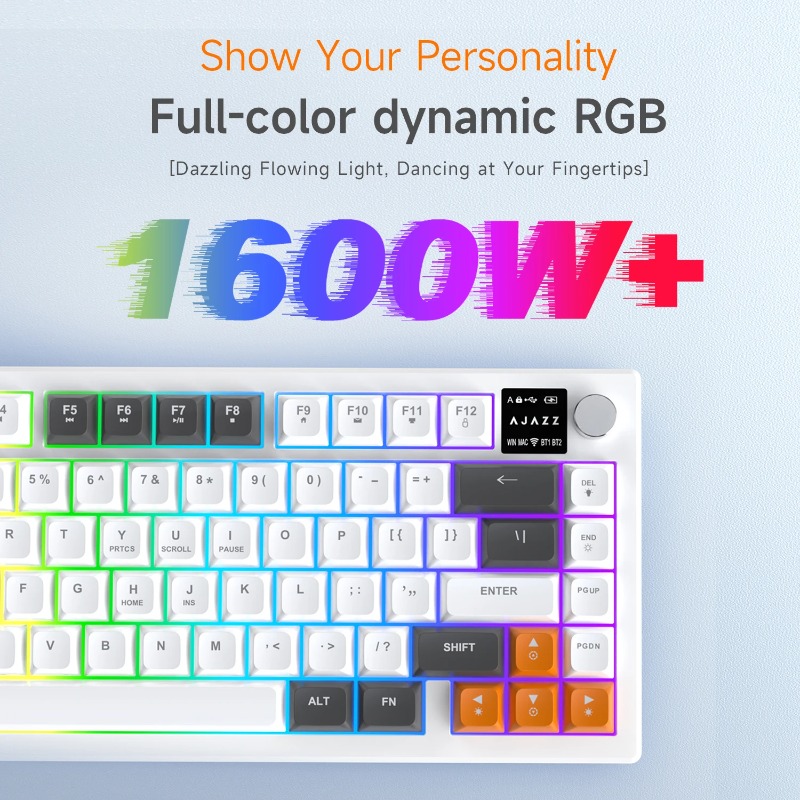 AJAZZ AF82 75%トライモードキーボード、4000 - Keyboard Gaming Mac のレビューと価格